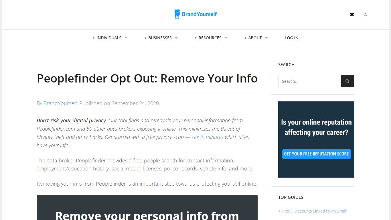 Peoplefinder Opt Out: Remove Your Info (2020 Guide) - BrandYourself